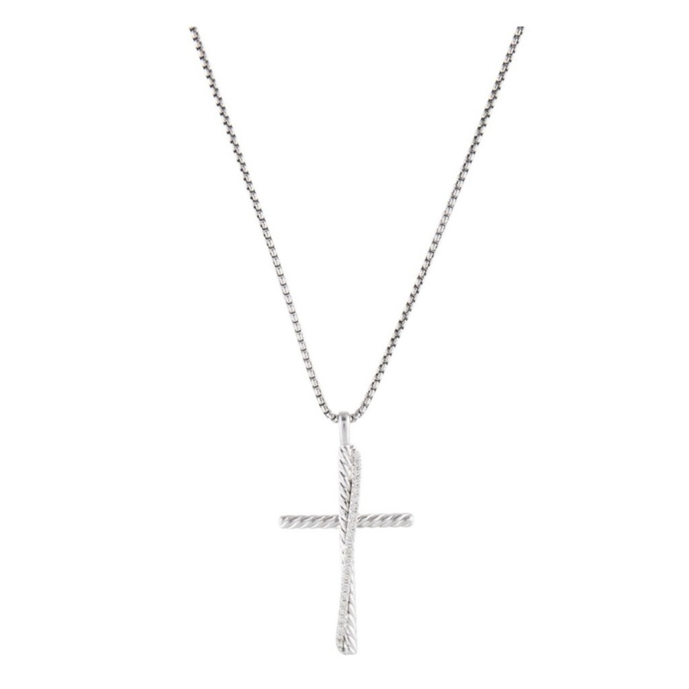 David Yurman Silver Cross Necklace